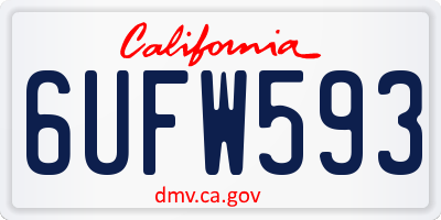 CA license plate 6UFW593