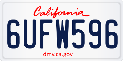 CA license plate 6UFW596