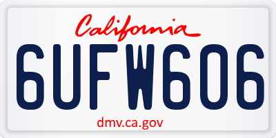 CA license plate 6UFW606