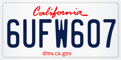 CA license plate 6UFW607