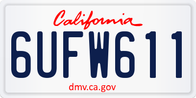CA license plate 6UFW611