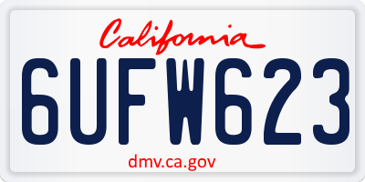 CA license plate 6UFW623