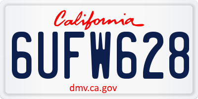 CA license plate 6UFW628