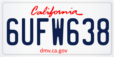 CA license plate 6UFW638