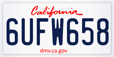 CA license plate 6UFW658