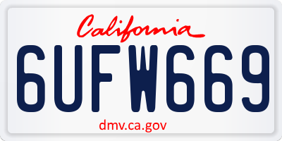 CA license plate 6UFW669