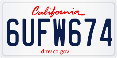 CA license plate 6UFW674