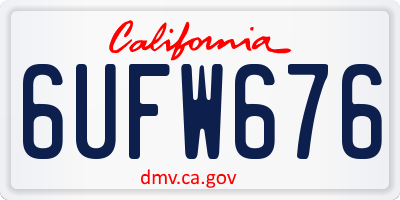 CA license plate 6UFW676