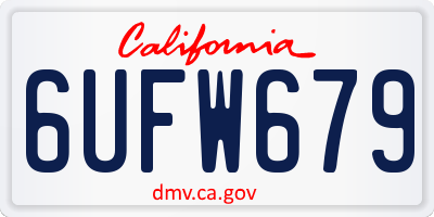 CA license plate 6UFW679