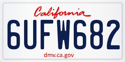 CA license plate 6UFW682