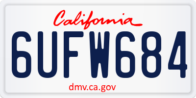 CA license plate 6UFW684