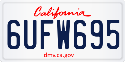 CA license plate 6UFW695