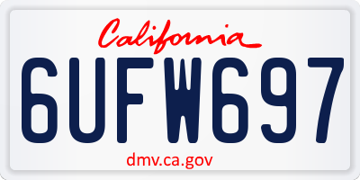 CA license plate 6UFW697