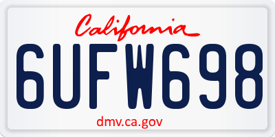 CA license plate 6UFW698