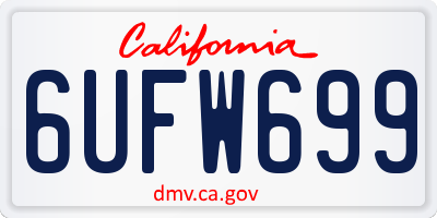 CA license plate 6UFW699
