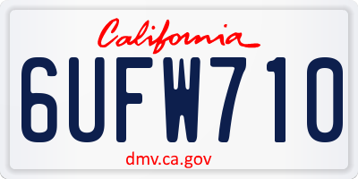 CA license plate 6UFW710