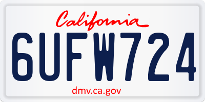 CA license plate 6UFW724