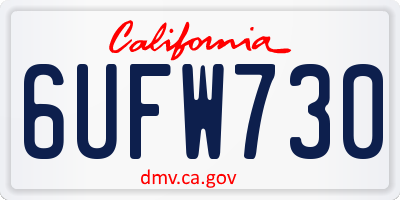 CA license plate 6UFW730