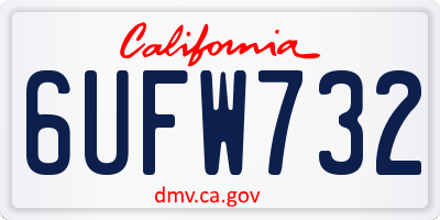 CA license plate 6UFW732