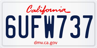 CA license plate 6UFW737