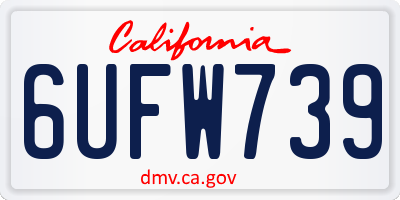 CA license plate 6UFW739