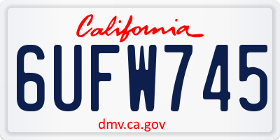 CA license plate 6UFW745
