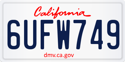 CA license plate 6UFW749