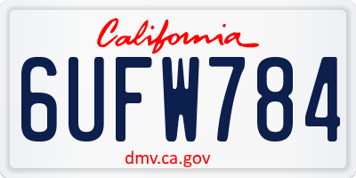 CA license plate 6UFW784