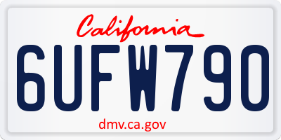 CA license plate 6UFW790