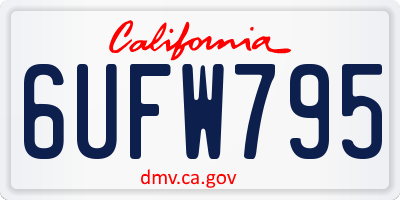 CA license plate 6UFW795