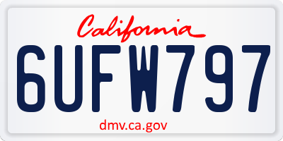 CA license plate 6UFW797