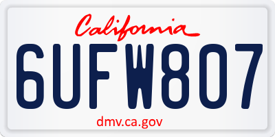 CA license plate 6UFW807