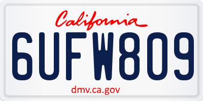 CA license plate 6UFW809