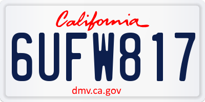CA license plate 6UFW817