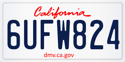 CA license plate 6UFW824