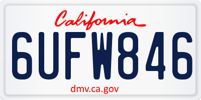 CA license plate 6UFW846
