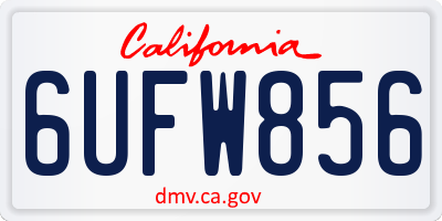 CA license plate 6UFW856