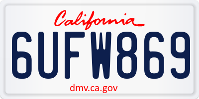 CA license plate 6UFW869