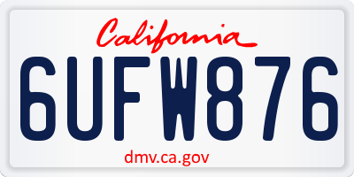 CA license plate 6UFW876