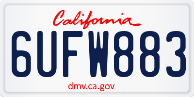 CA license plate 6UFW883