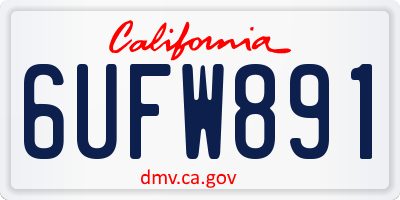 CA license plate 6UFW891