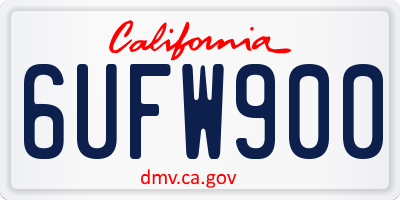 CA license plate 6UFW900