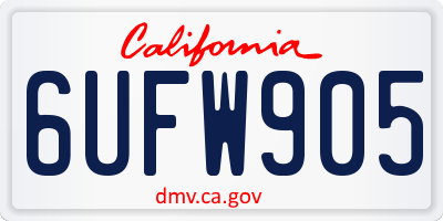 CA license plate 6UFW905