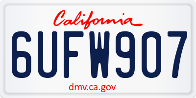 CA license plate 6UFW907