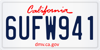 CA license plate 6UFW941