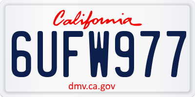 CA license plate 6UFW977