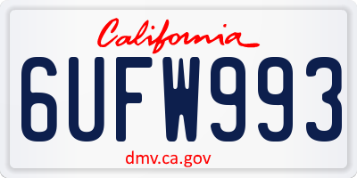 CA license plate 6UFW993