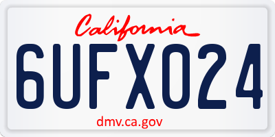 CA license plate 6UFX024