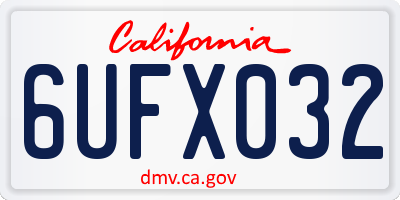 CA license plate 6UFX032