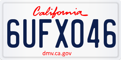 CA license plate 6UFX046